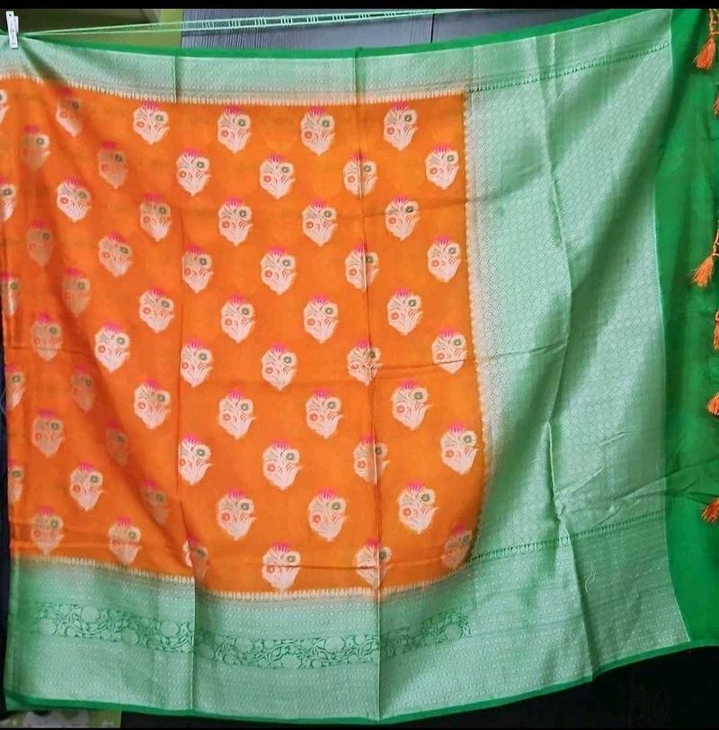 Orange Banarasi Saree