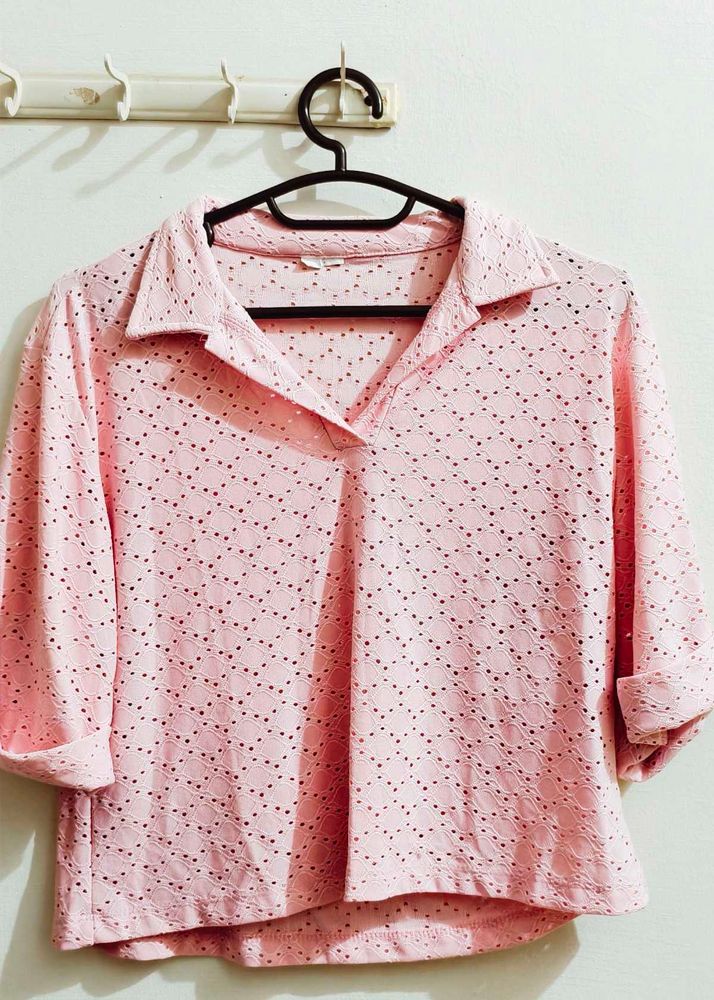 Pink Polka Dot Top