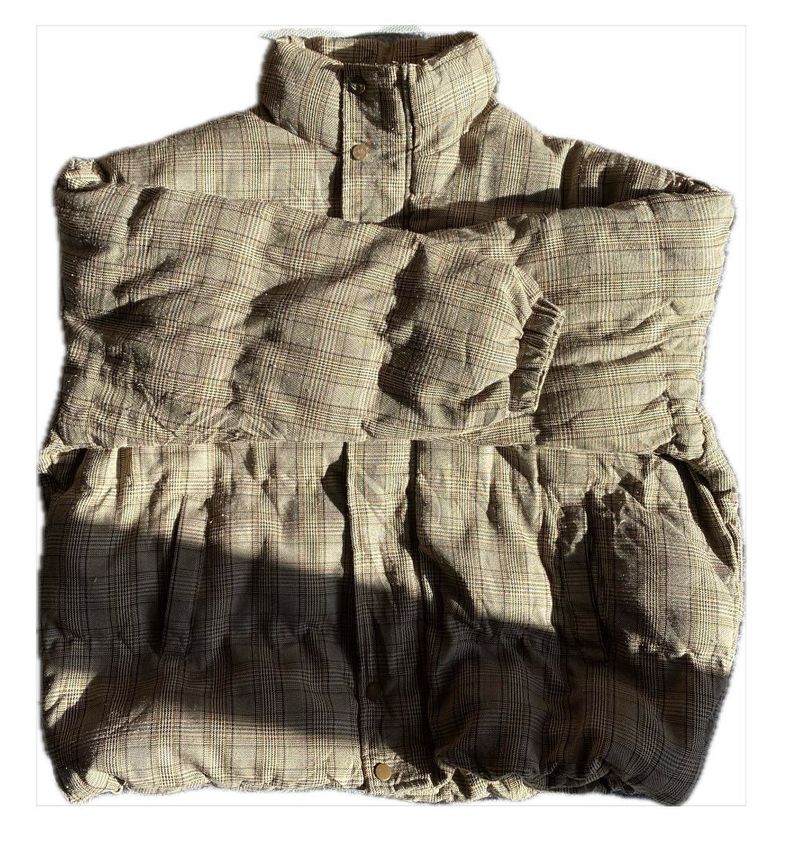vintage Plaid Puffer Jacket
