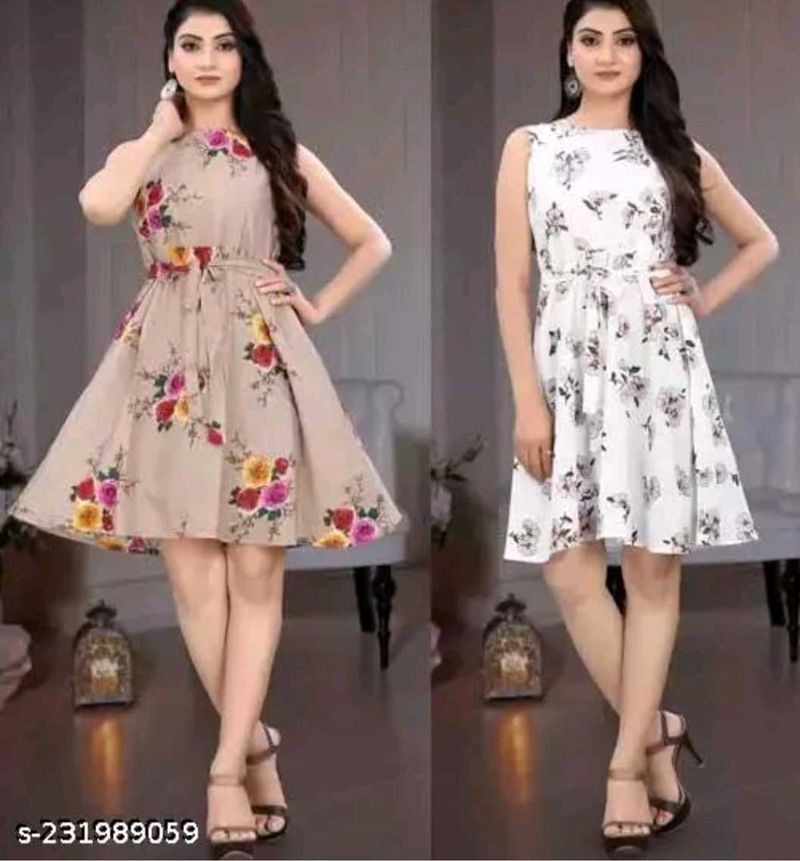pack of 2 Floral Print Fit &amp; Flare Dress