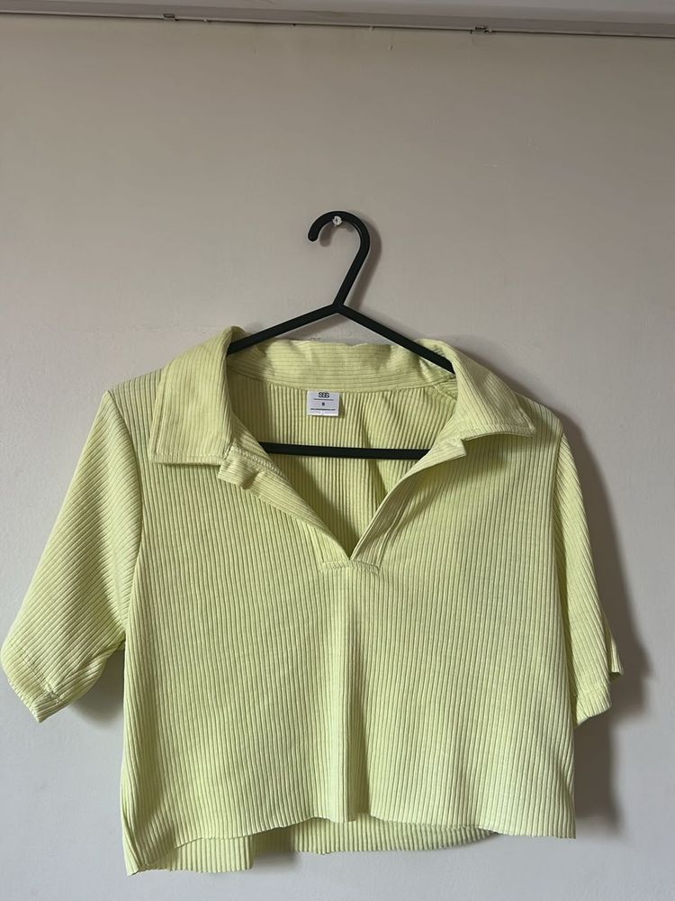 lime green cropped top for women