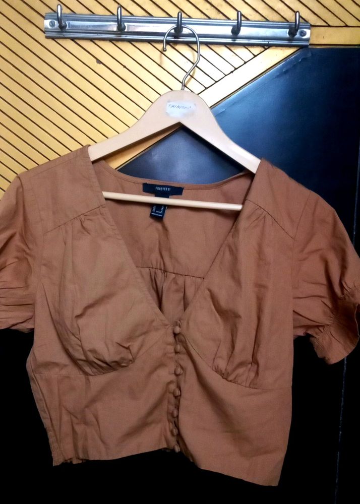 FOREVER 21 brown crop top