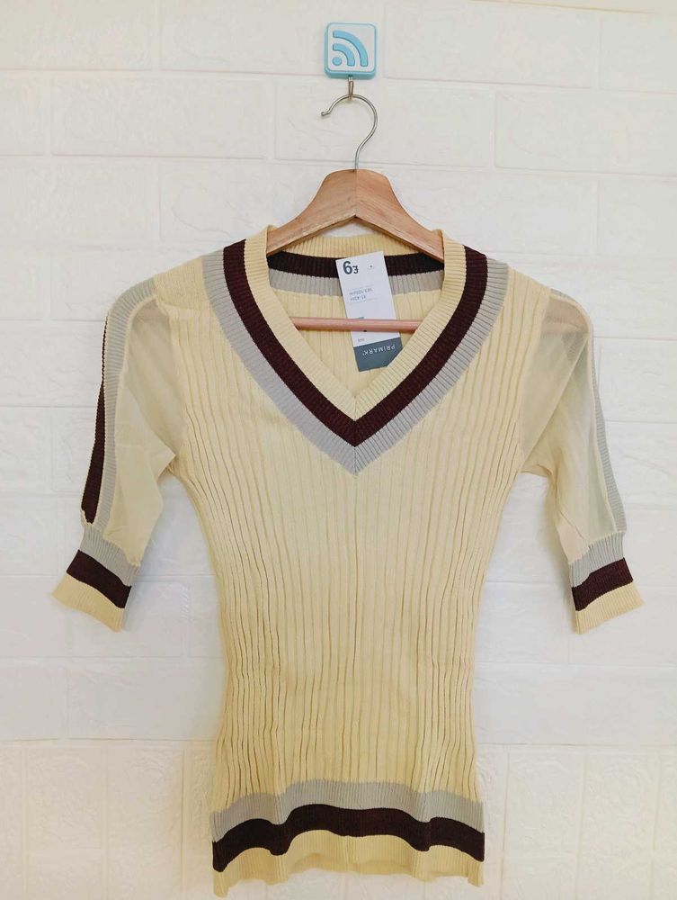 Stylish Striped V-Neck Top