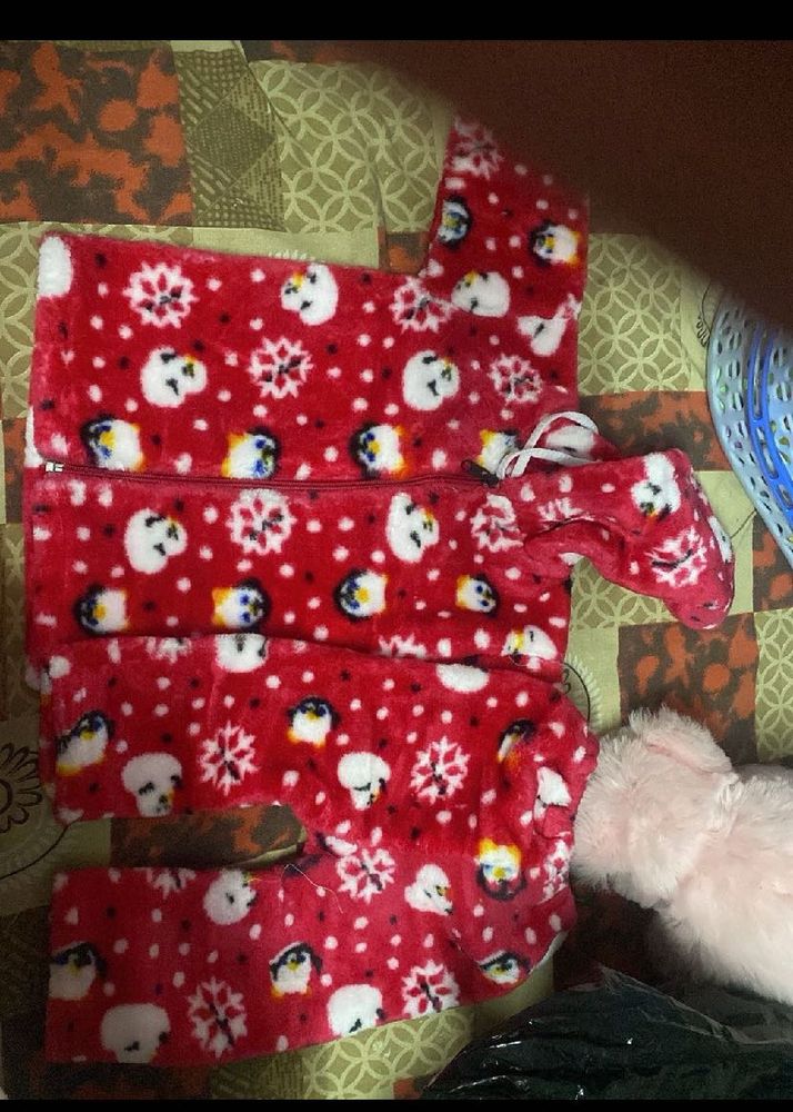 Cute Penguin Print Pajama Set