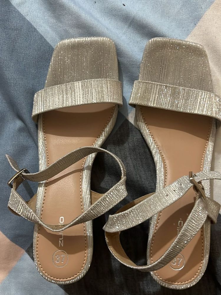 Silver Sparkling Sandals