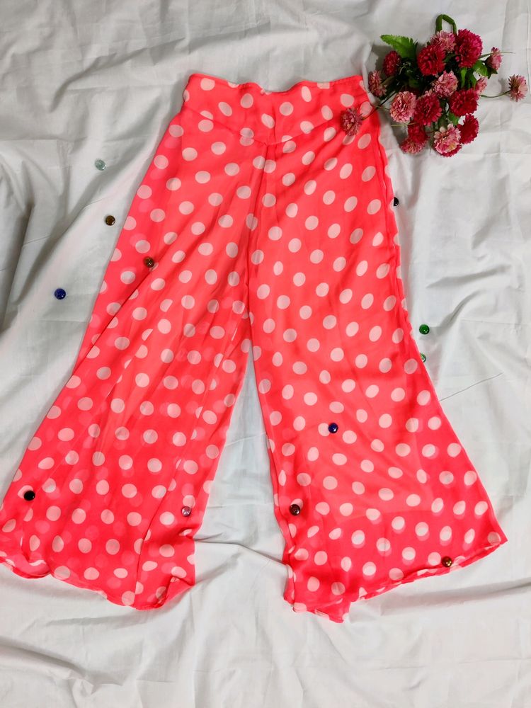Pink Polka Dots Palazzo Pants
