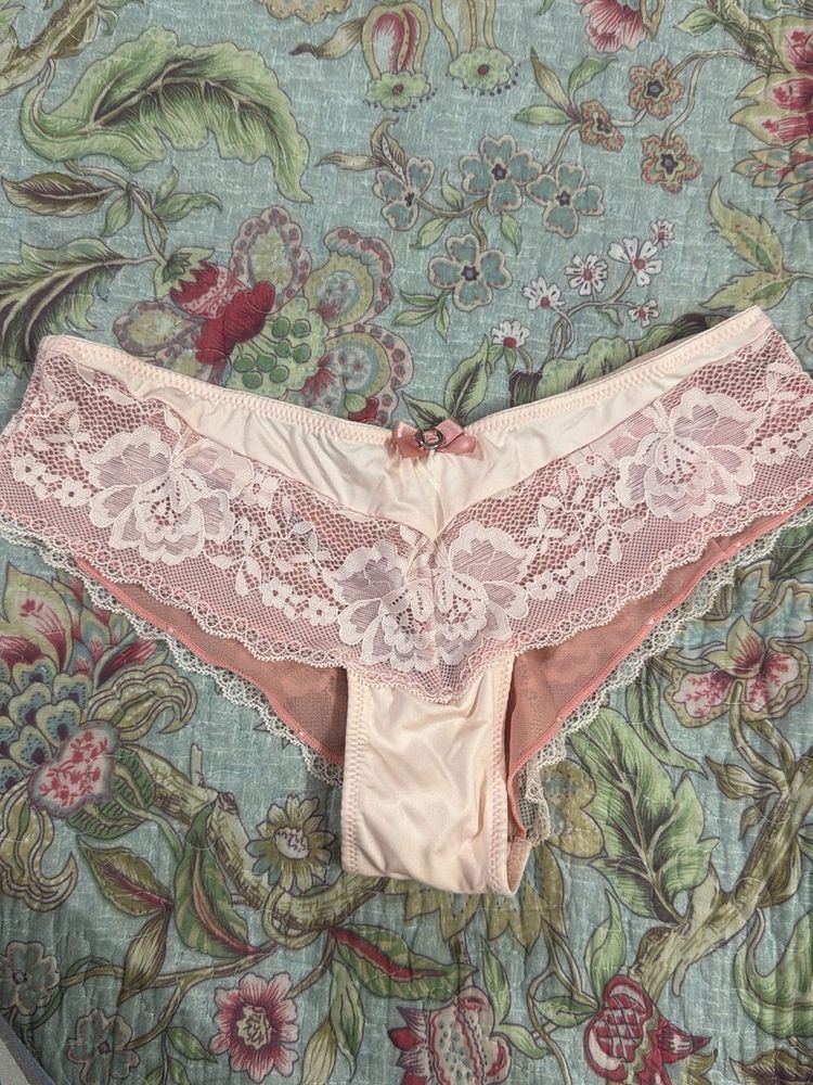 Pink Lace Trim Panties