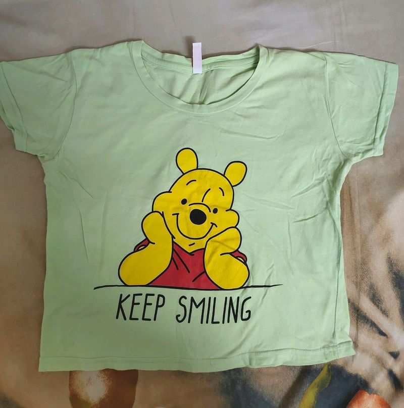 Elichi Green Coloured Crop Top