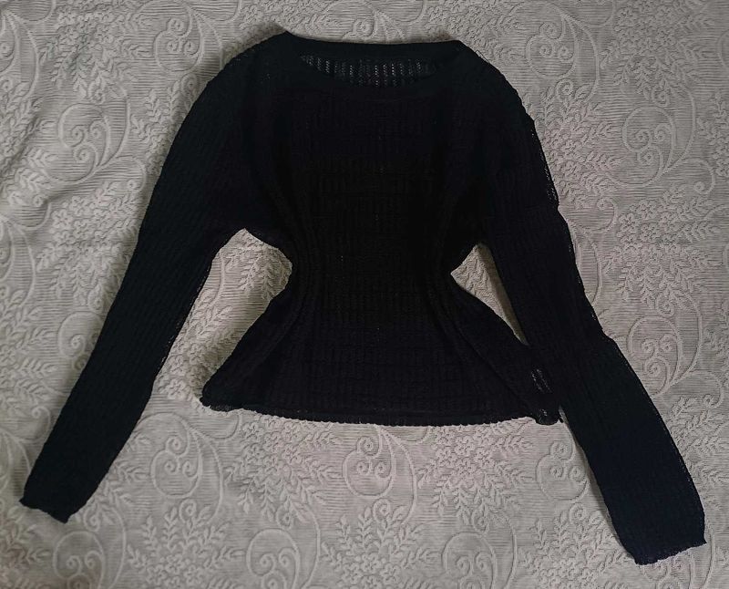 Y2K Grunge Net Pullover Sweater🐈‍⬛️⛓️🔗