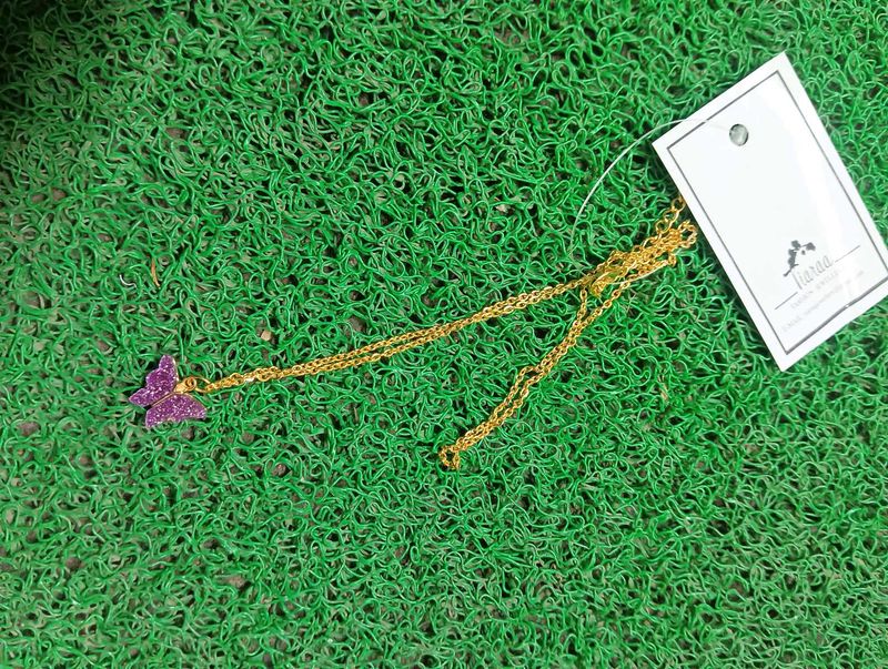 Butterfly Pendant Necklace And Bracelet