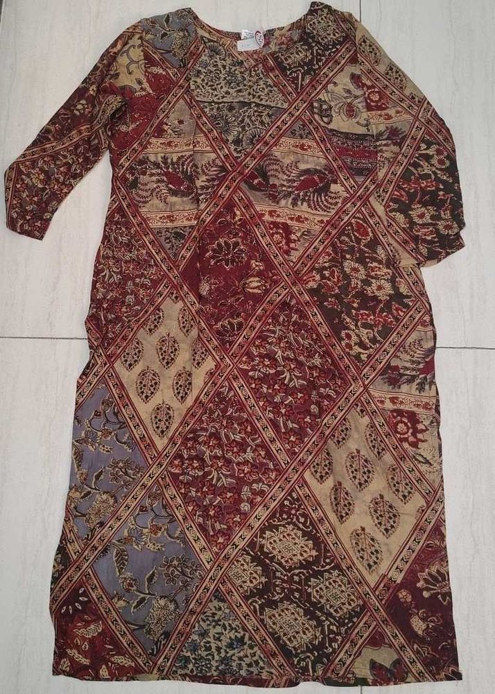 Vintage Patchwork Print Dress