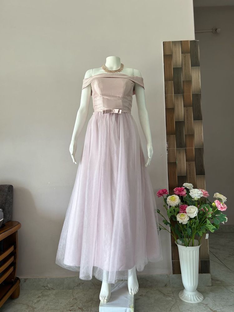 Lilac Pink Off shoulder Gown