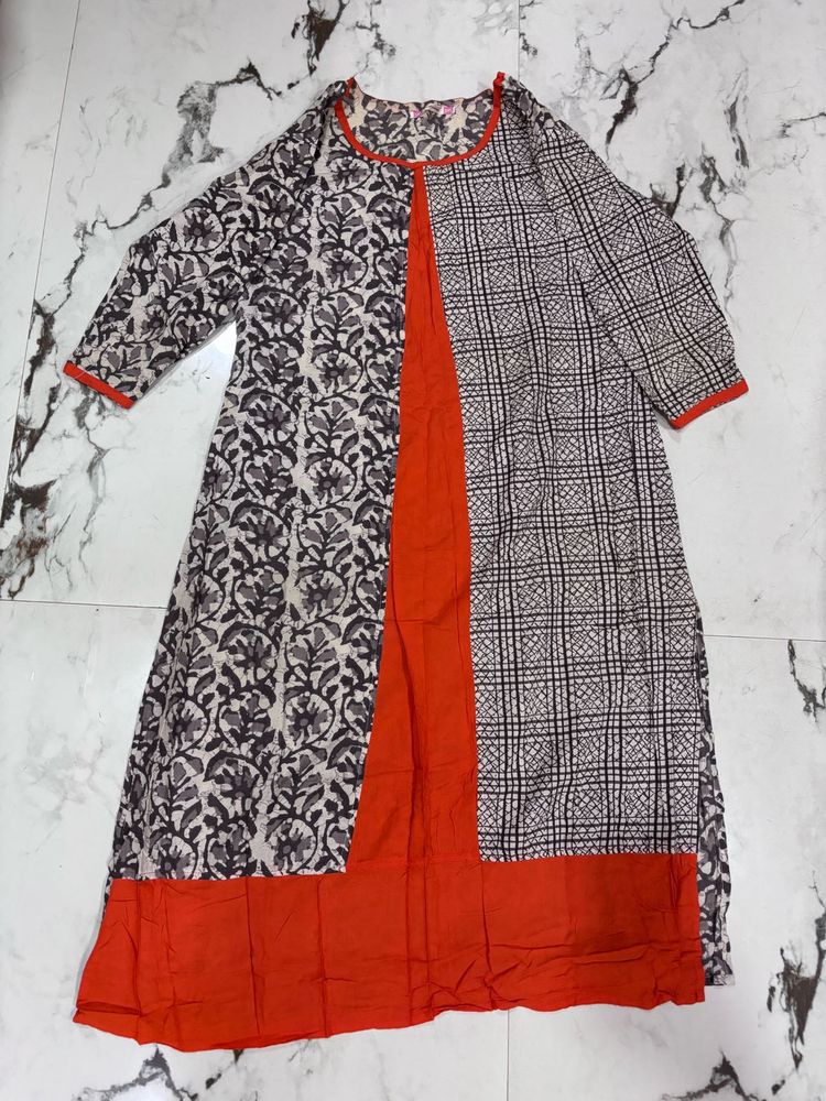 Xxl Ethnic Print Kurta