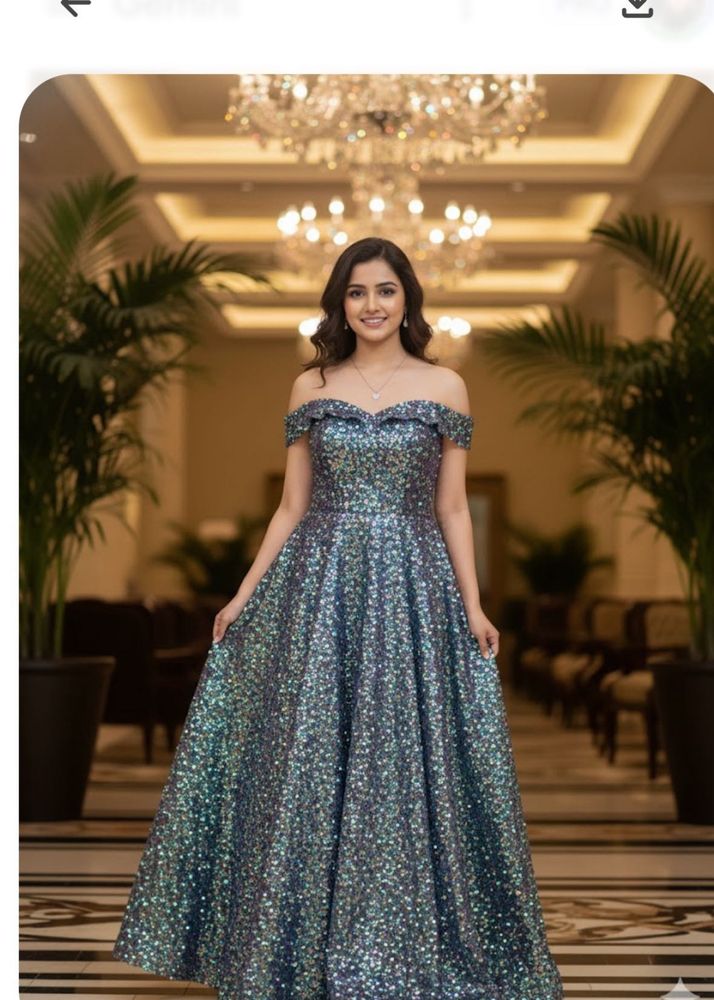 Stunning Off-Shoulder Sequin Gown