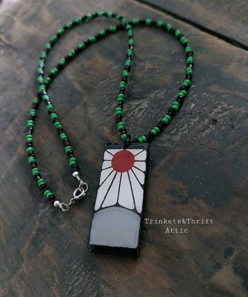 Anime inspired Hanafuda Beaded Necklace