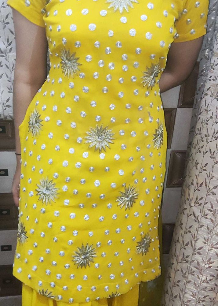 &#34;Yellow Mirror Work Salwar Suit&#34;