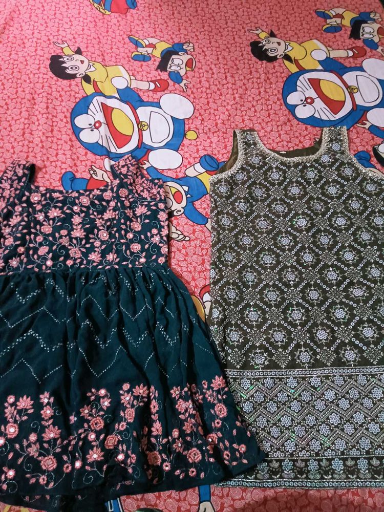 two kurti wear with palzzo nd pant mirror work