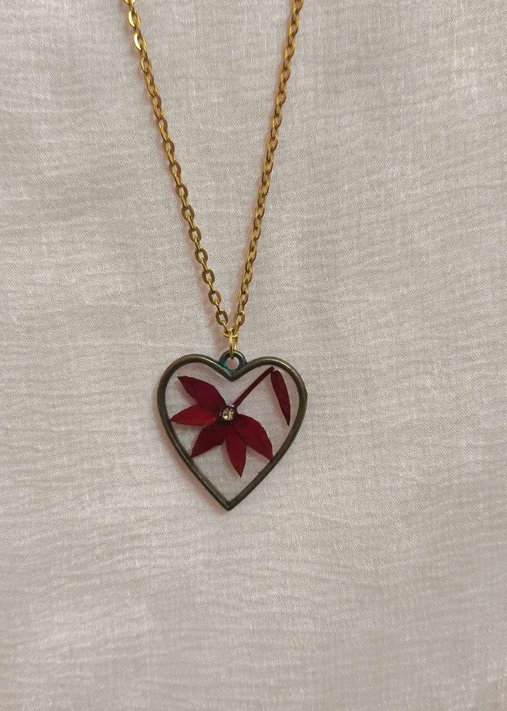 Heart Resin Pendant with chain