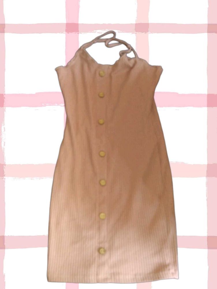 Single Strap Button Bodycon Dress