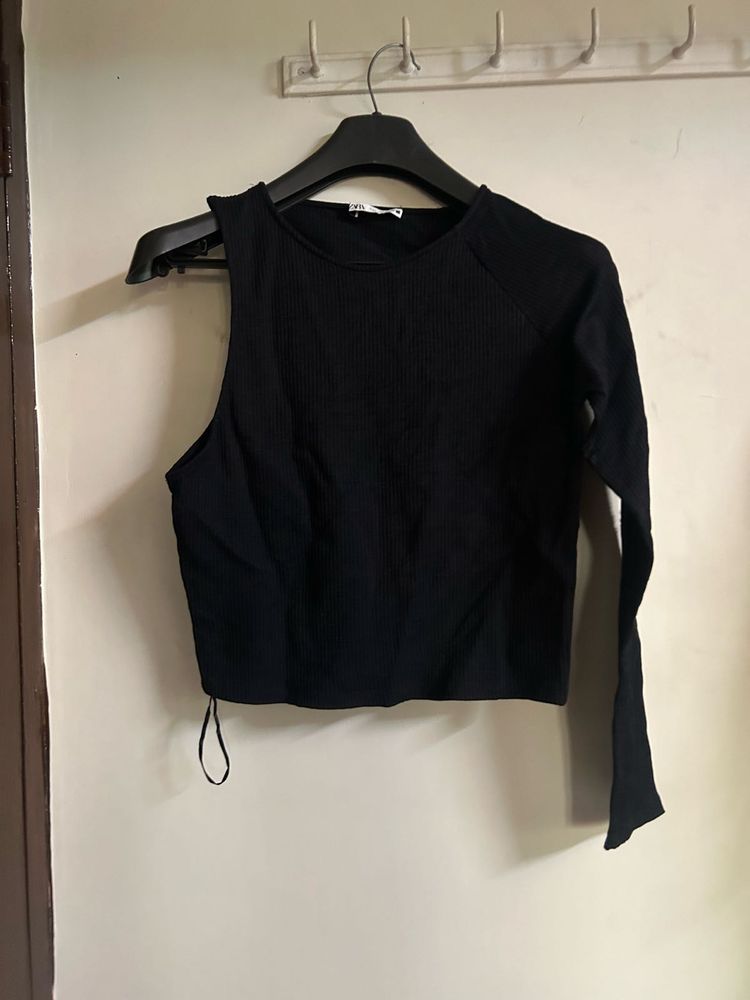 Sleek Black Crop Top