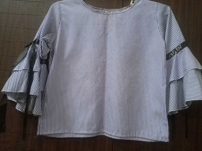 Striped Bell Sleeve Blouse