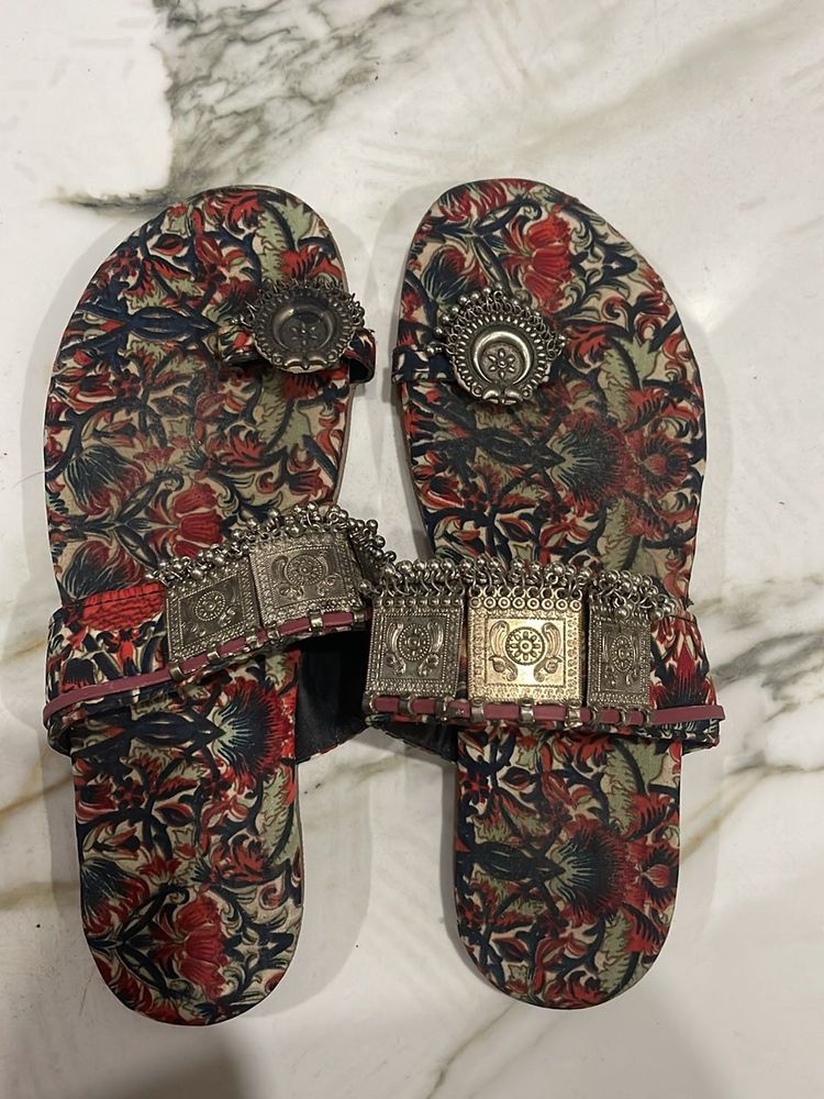 Printed Flats &amp; Sandals (Wore only once)
