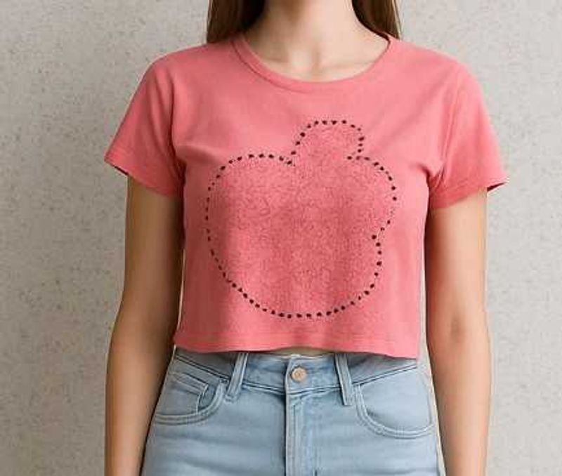 Pink Cut Out Crop Top