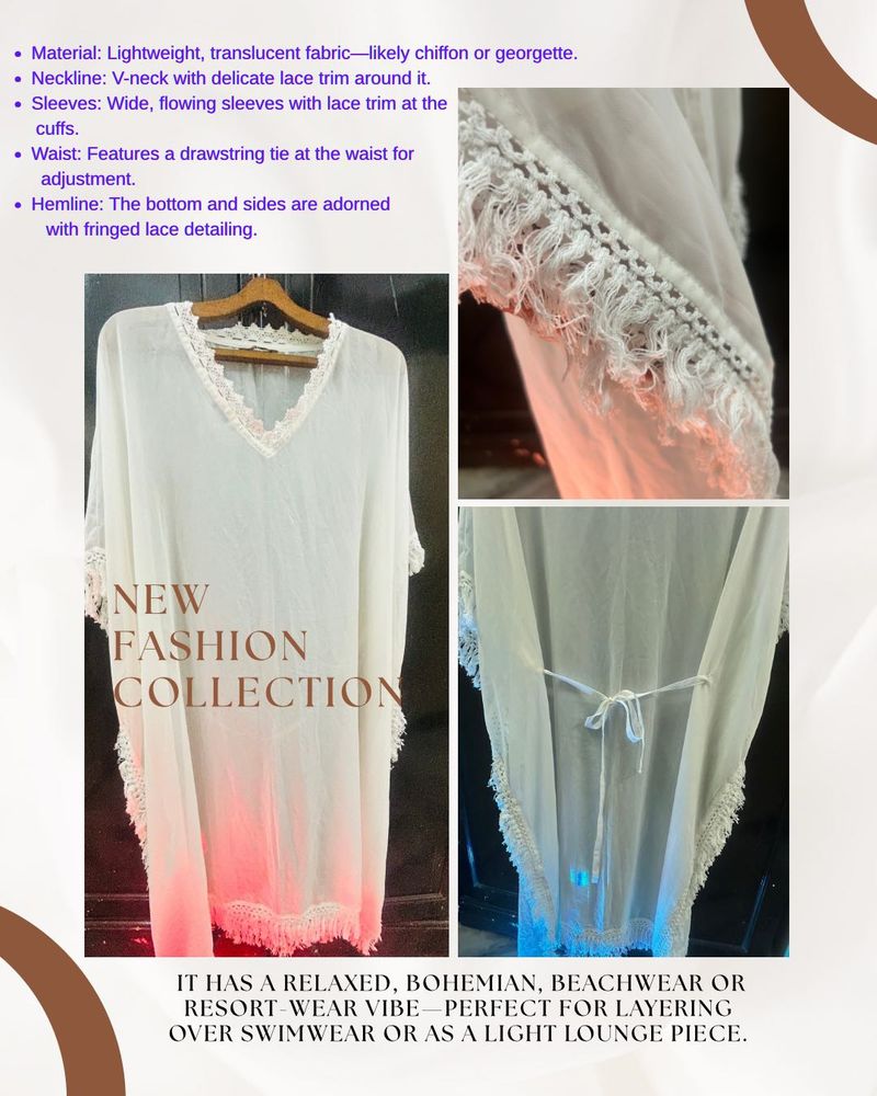 Lace Trim Chiffon Cover-Up