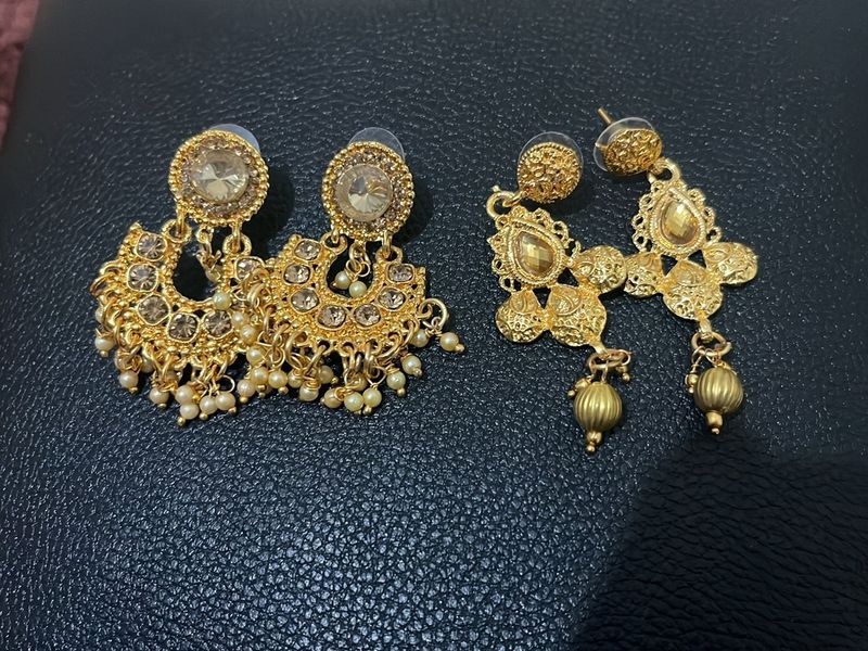 Buy 1 Get One Free Gold Drop Ear Ring