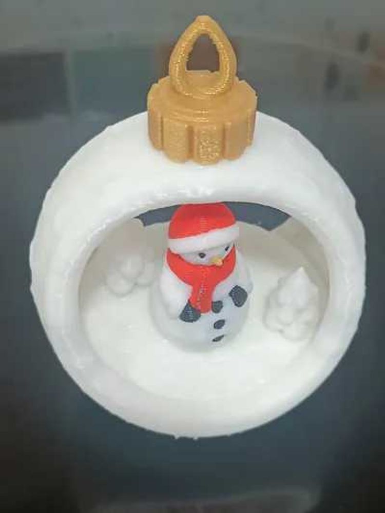 Snowman Christmas Ornament 3d printed