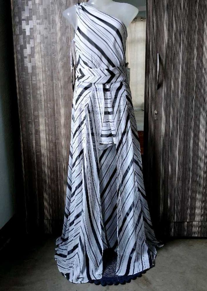 Striped One-Shoulder Jumpsuit