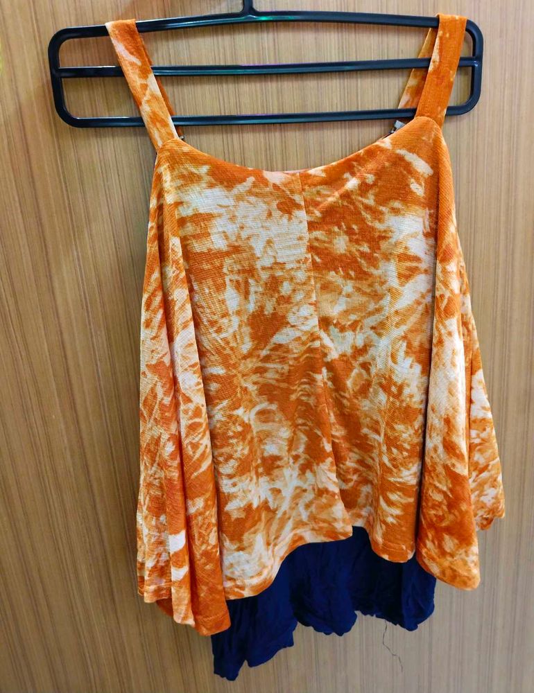 Orange Tie-Dye Tank Top