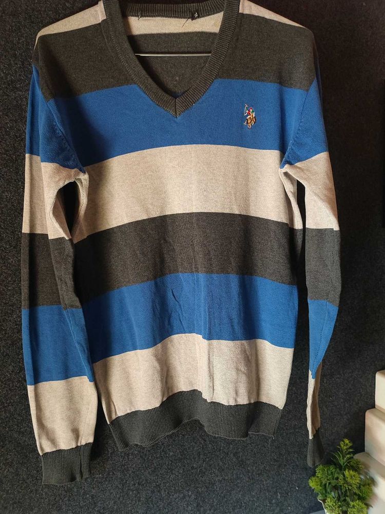 Striped V-Neck Sweater