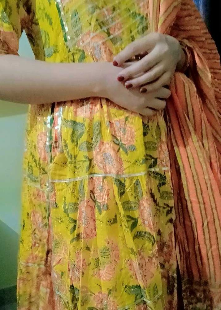 Yellow Floral Kurta Set