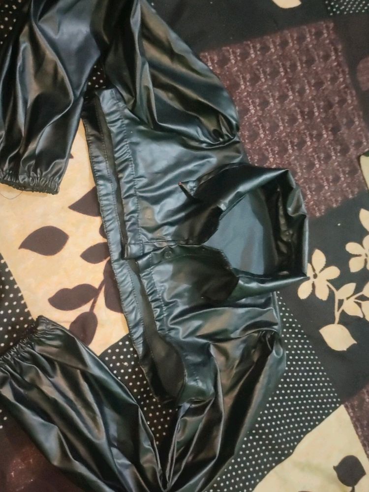 half leather jacket ,