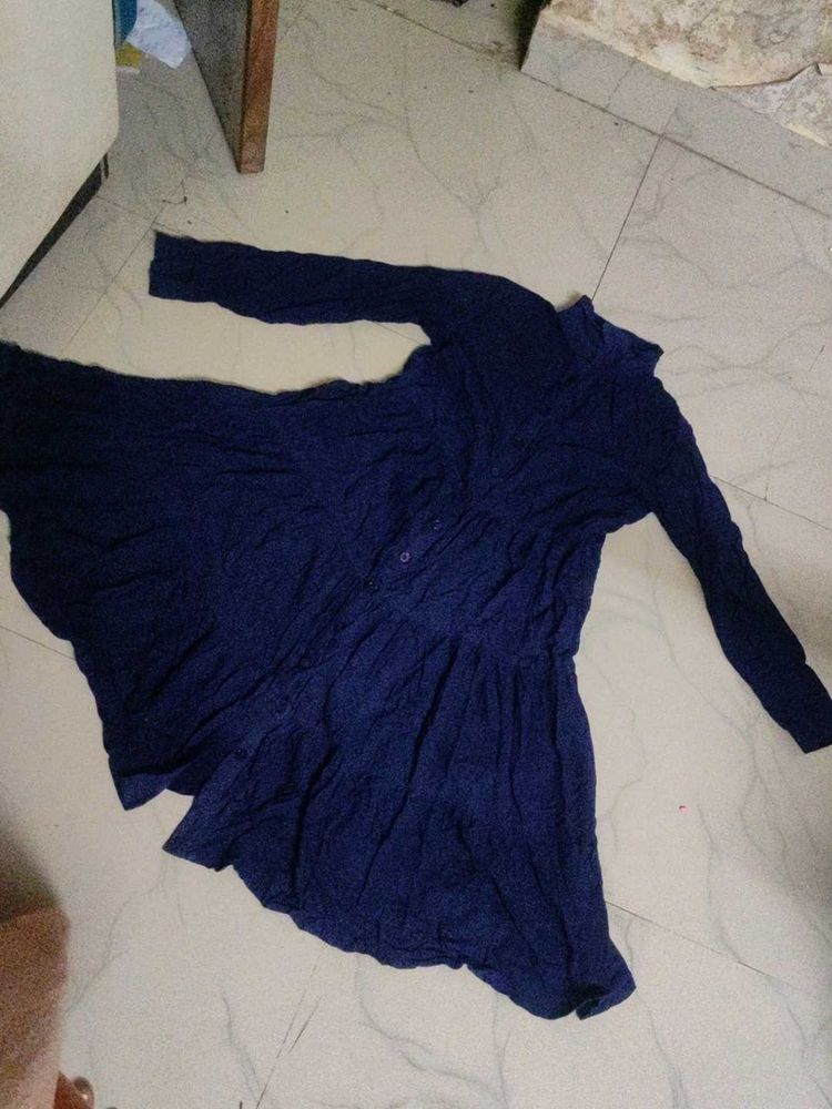 zudio branded  Navy Blue Long Sleeve Dress