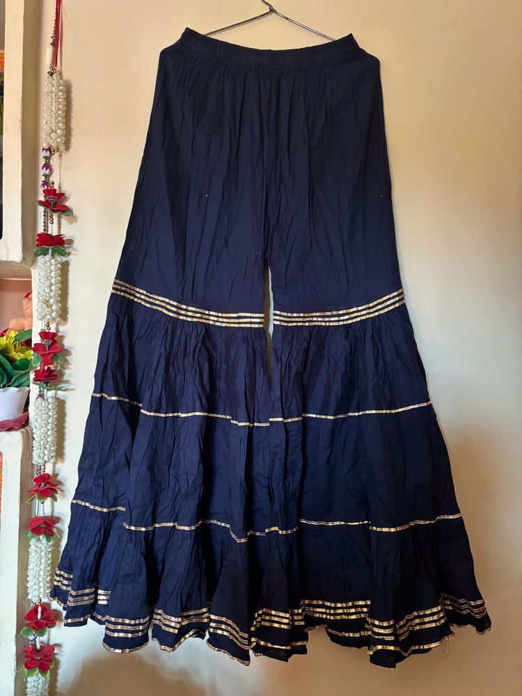 Blue Flared Sharara