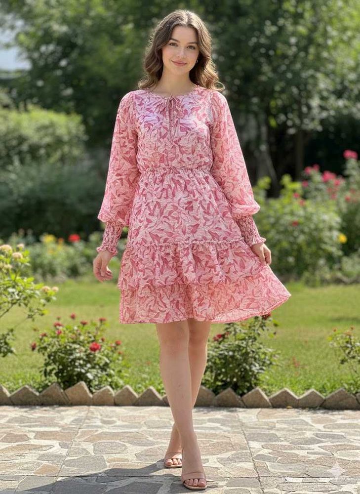 Floral Print Tiered Dress