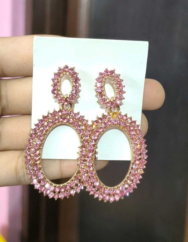 Pink Stone Earrings