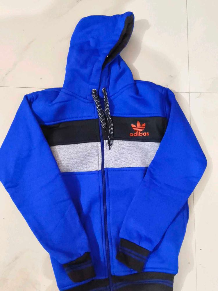 Blue Adidas Style Hoodie