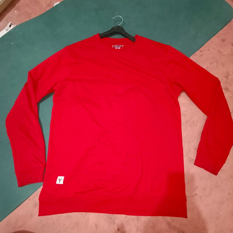 Basic Red Oversized Sweatshirt/Top/New Condition