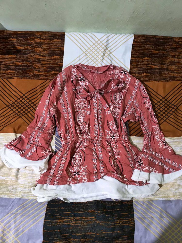 Orange Ribbon Top