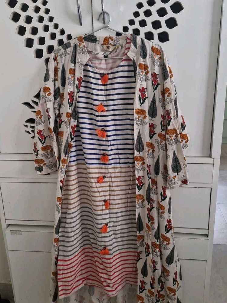 Patterned Tunic &amp; Cardigan Set