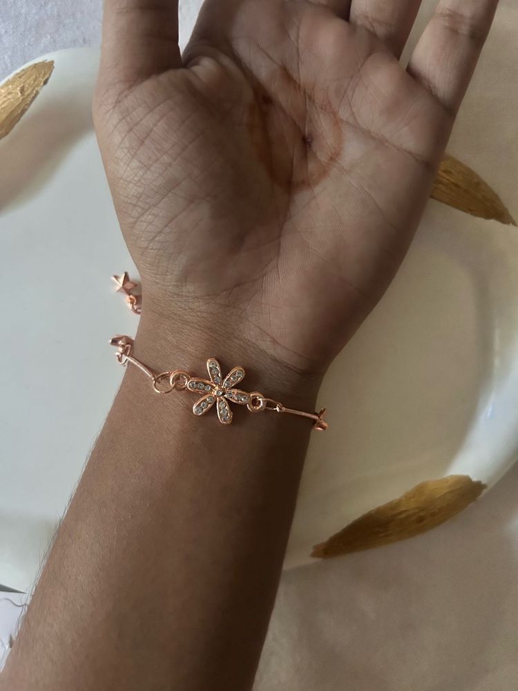 Rose Gold Flower Bracelet