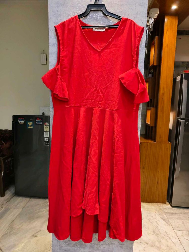 Red Cold Shoulder Dress