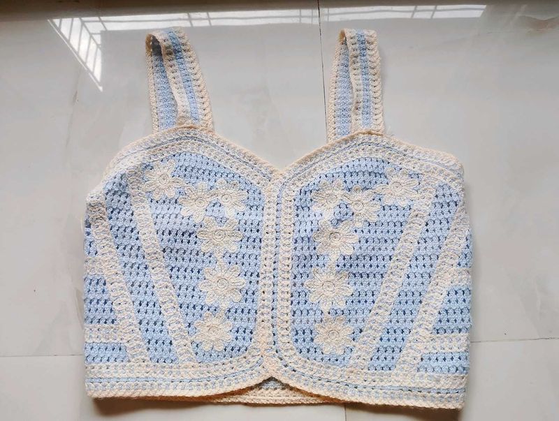 Crochet Floral Crop Top