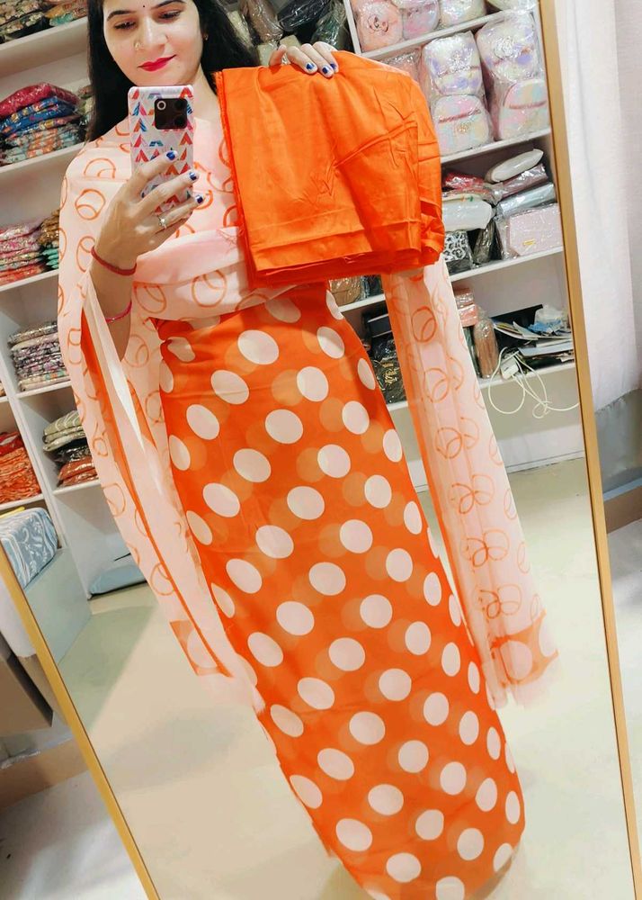 Polka Dot Salwar Kameez Unstitched Clothes