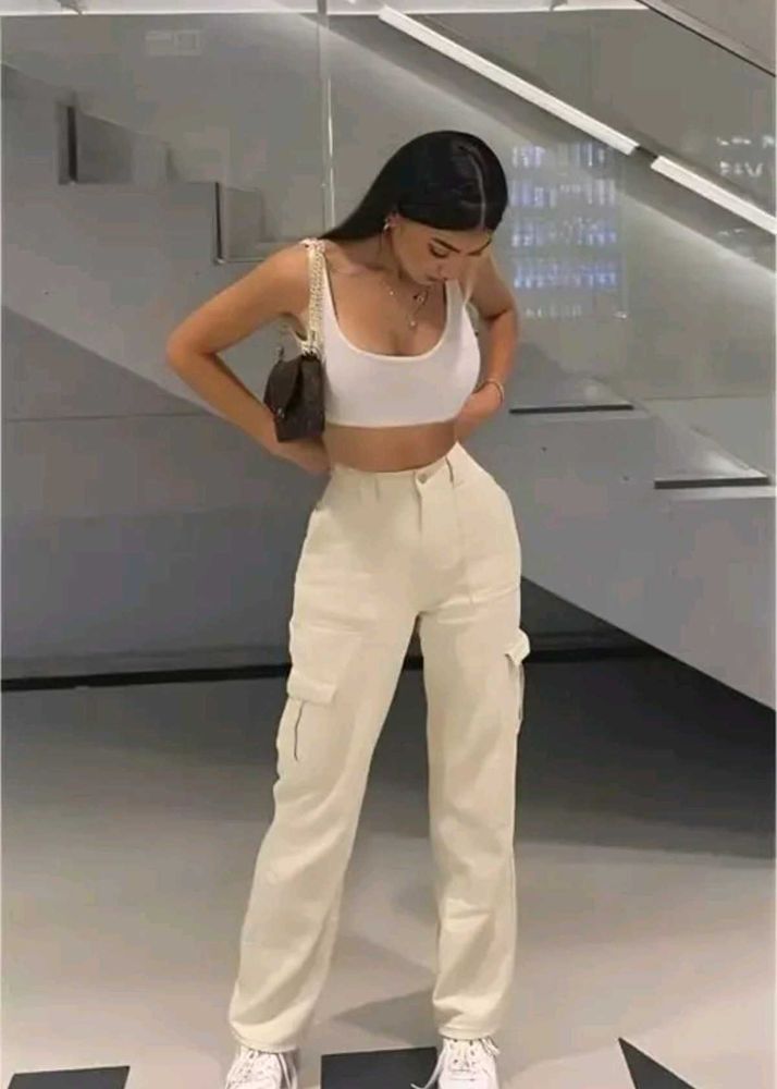 Beige Cargo Pants