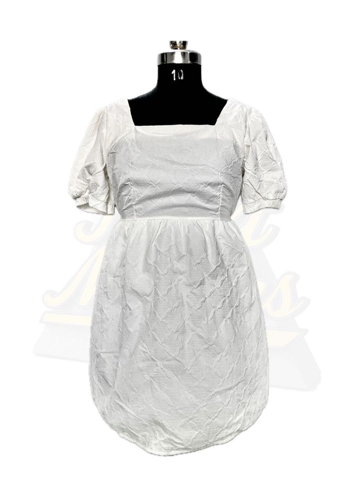 White Bubble Hem Dress