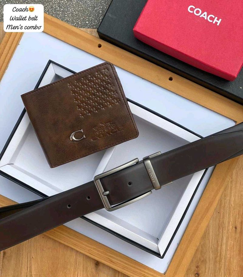 COACH MENS WALLET N BELT COMBO WD BOX